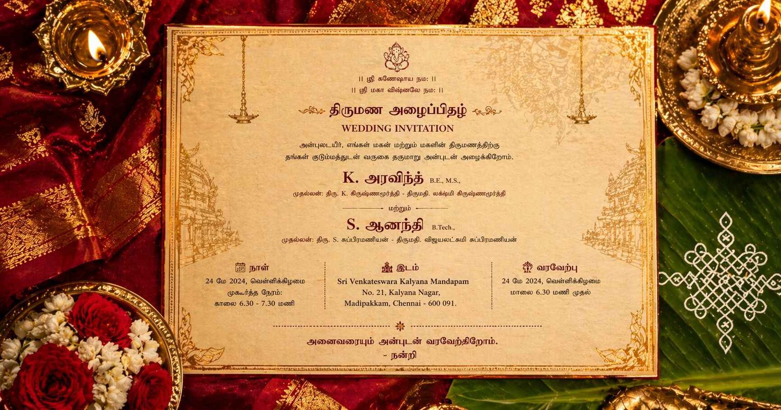 South Indian Wedding Invitation Wording Guide 2026 — Tamil, Telugu, Kannada &amp; Kerala