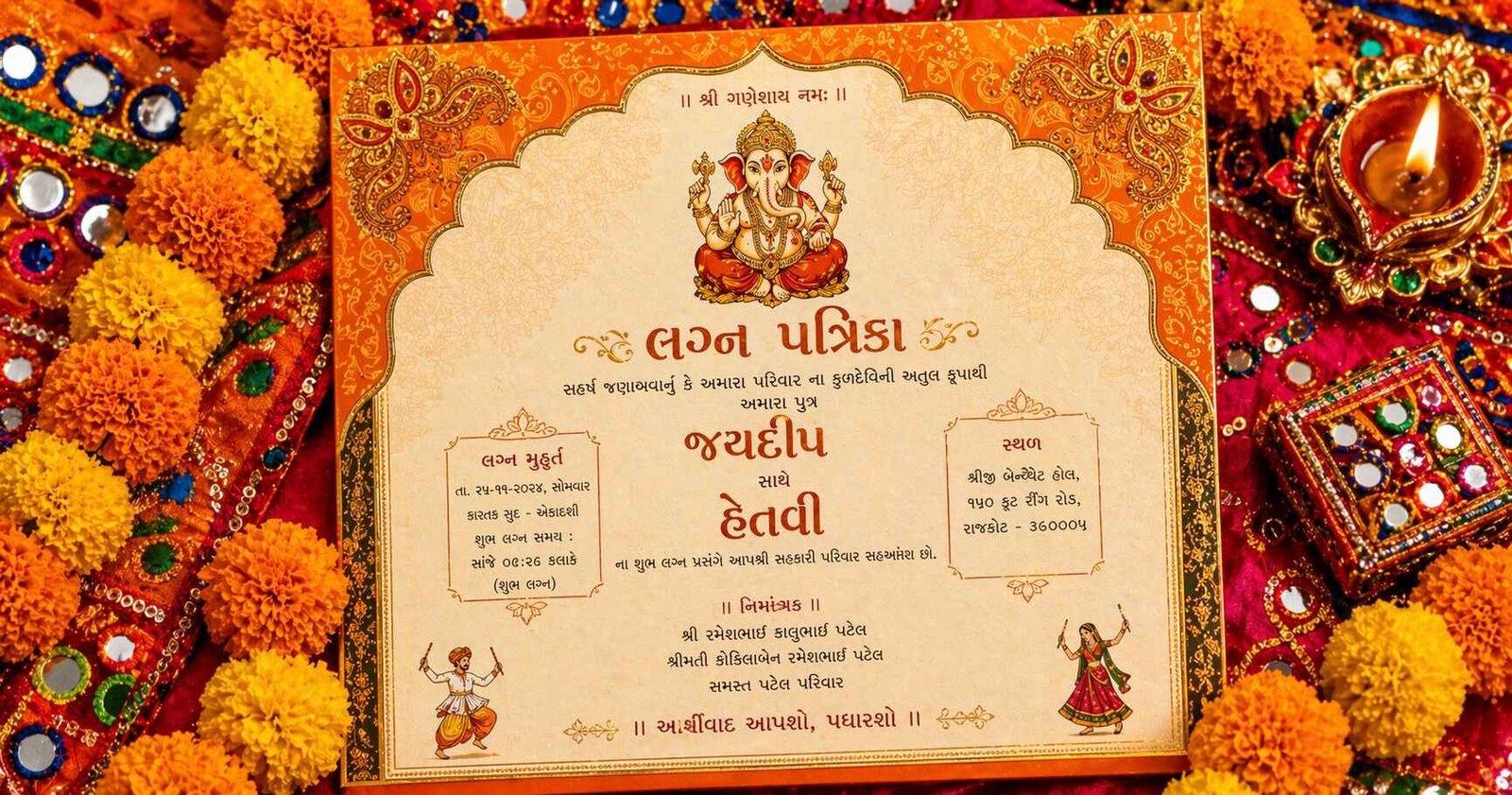 Gujarati Wedding Invitation Format &amp; Text Guide 2026 — Lagna Patrika Explained