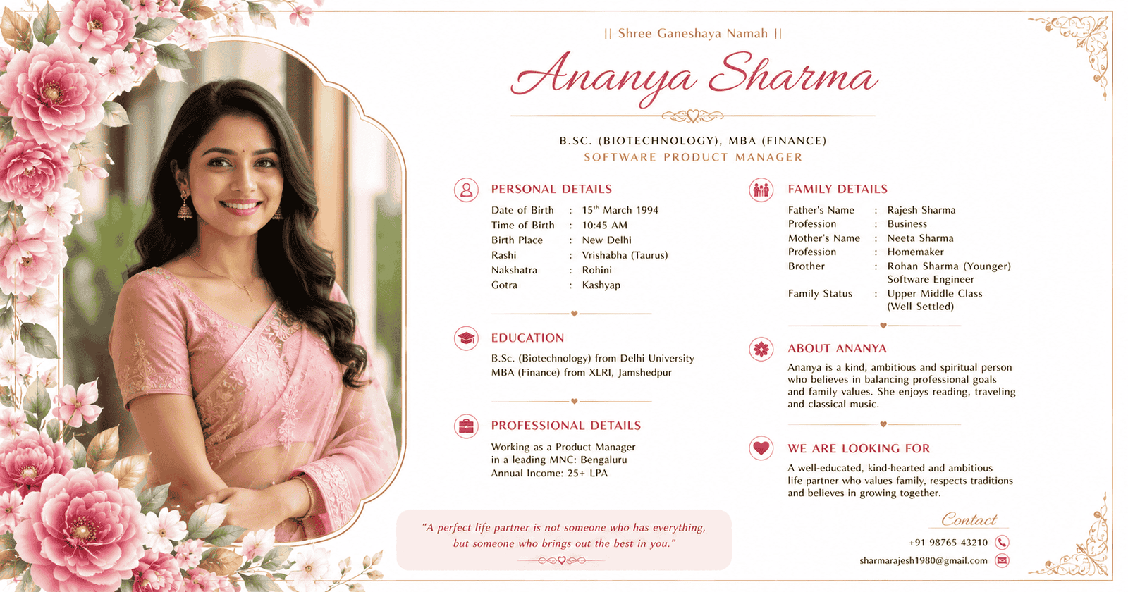 Marriage Biodata Format for Girl — Complete Guide with Free Templates