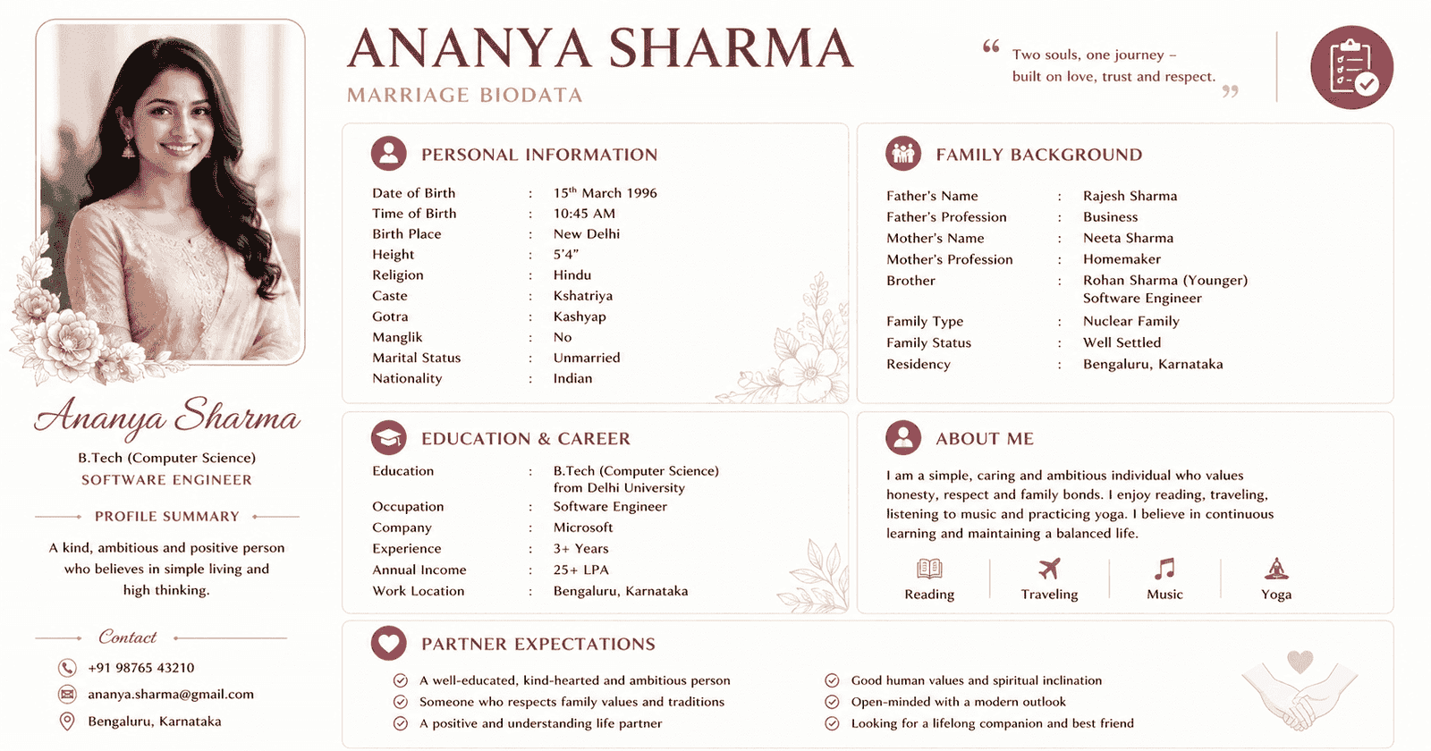 What to Include in Marriage Biodata