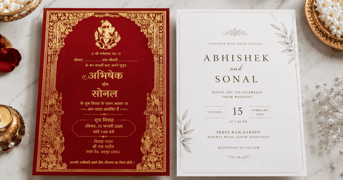 Modern vs Traditional Invitation Designs