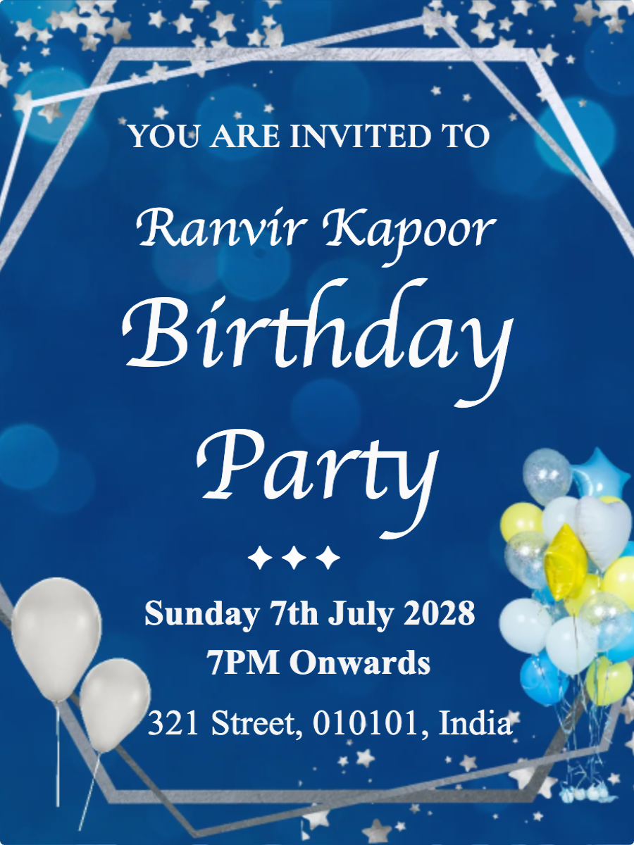 Blue and Silver Birthday Celebration Party