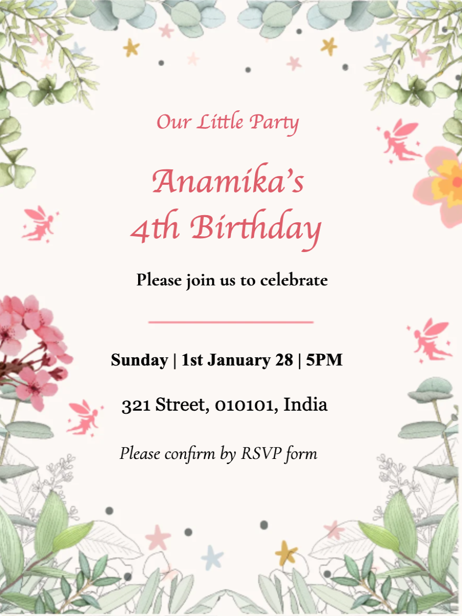 Pink and Green Birthday Party Templet