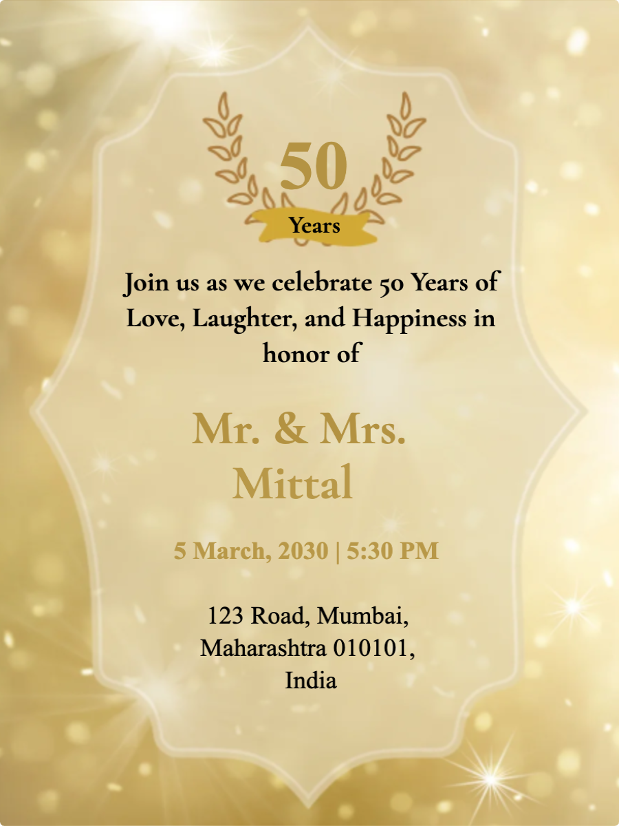 Gold Anniversary Invitation