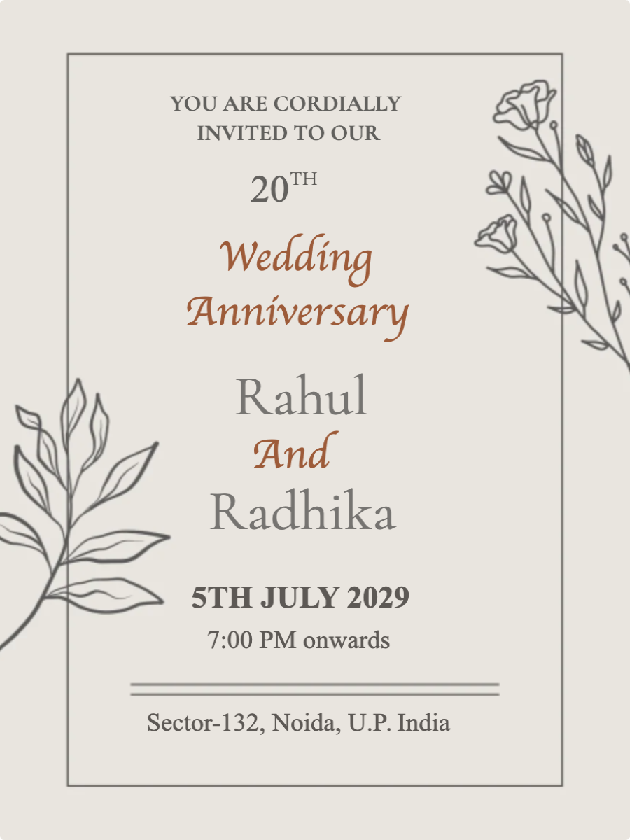 White Modern Natural Relaxing Anniversary Invitation