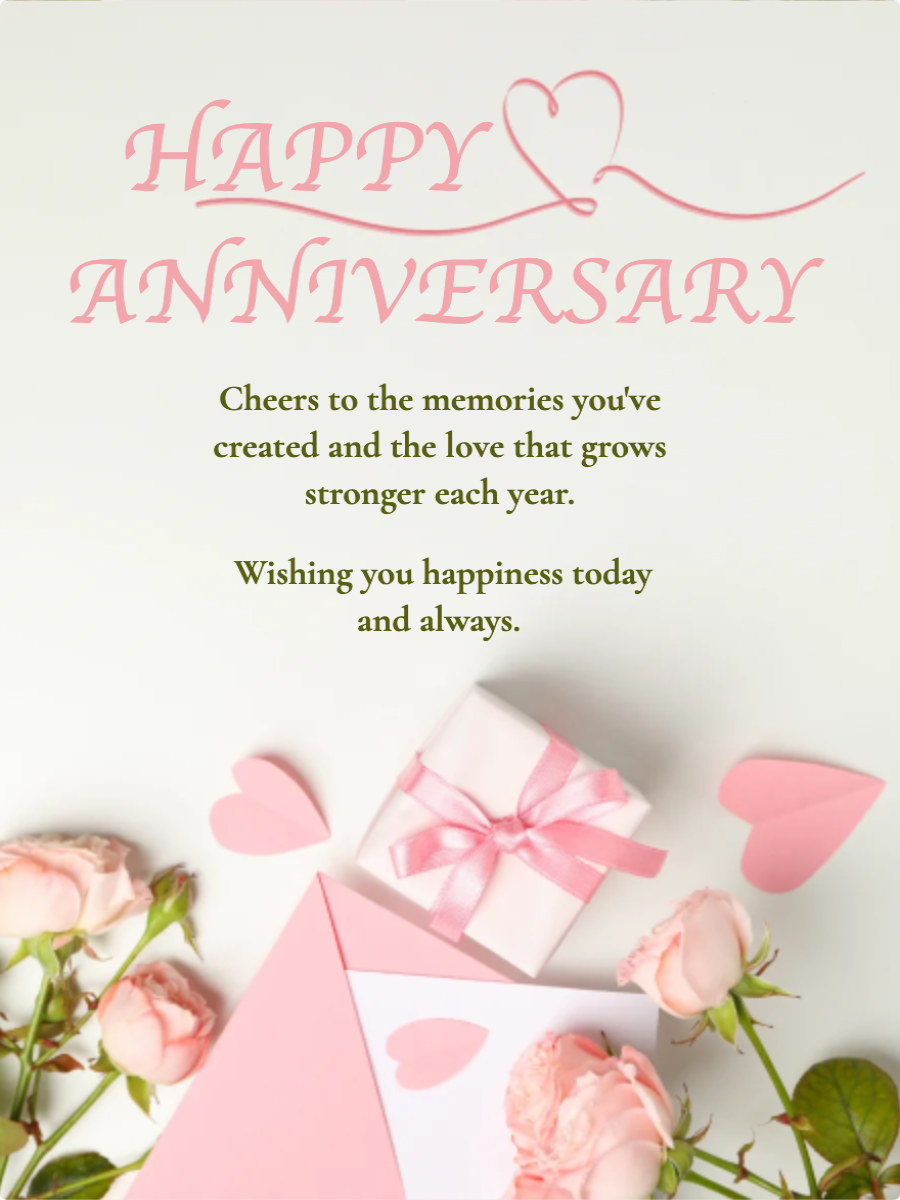 Pink Wishing Anniversary Invitation