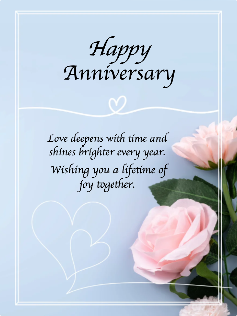 Baby Blue Love Anniversary Invitation