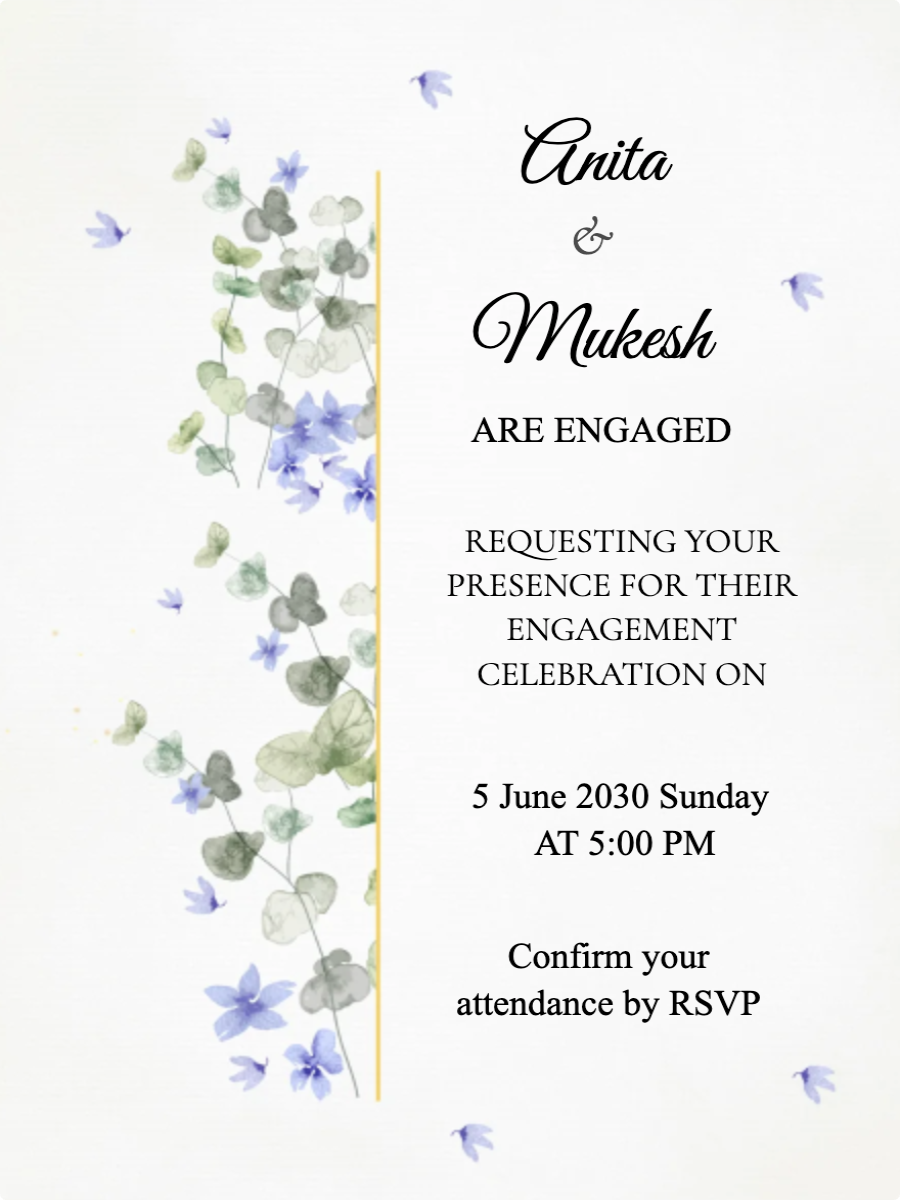 White Engagement Ceremony Invitation
