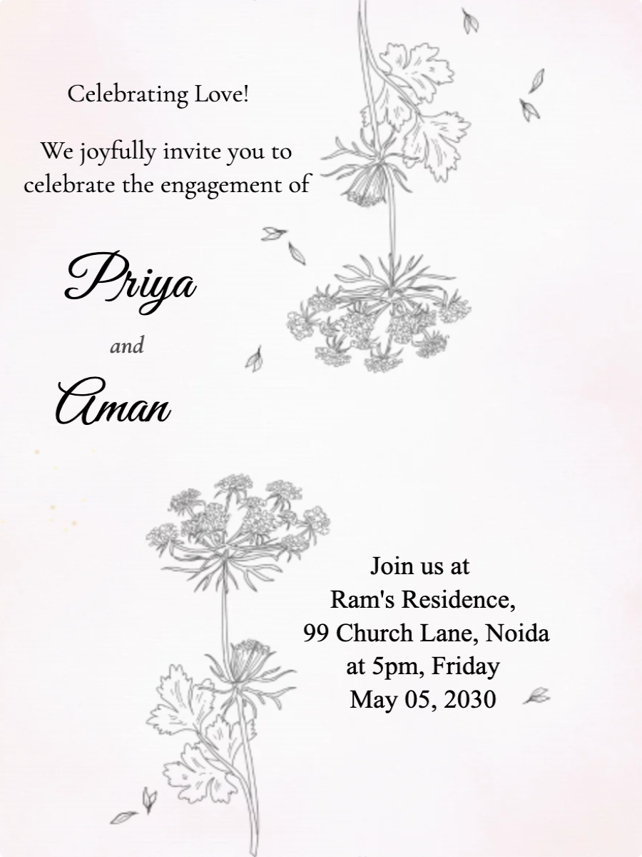 Pink Engagement Ceremony Invitation